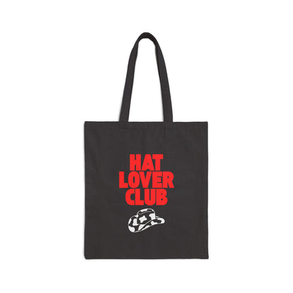 Hat Lover Club Canvas Tote Bag – 'Hat Lover Club' Graphic Cotton Shopper