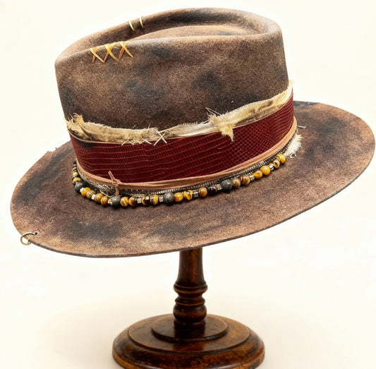 The Rocker — Distressed Western Crown Fedora Hat