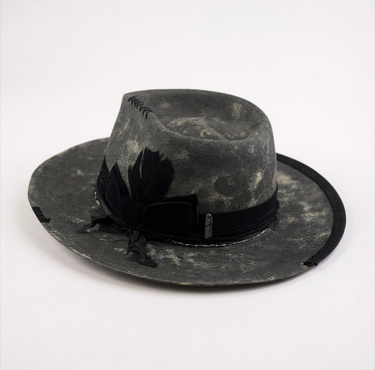 Heat Waves Tie-Dye Felt Hat | Handmade Wool Fedora… – wool felt fedora hat, detail view 6 | Pokijomba Hats