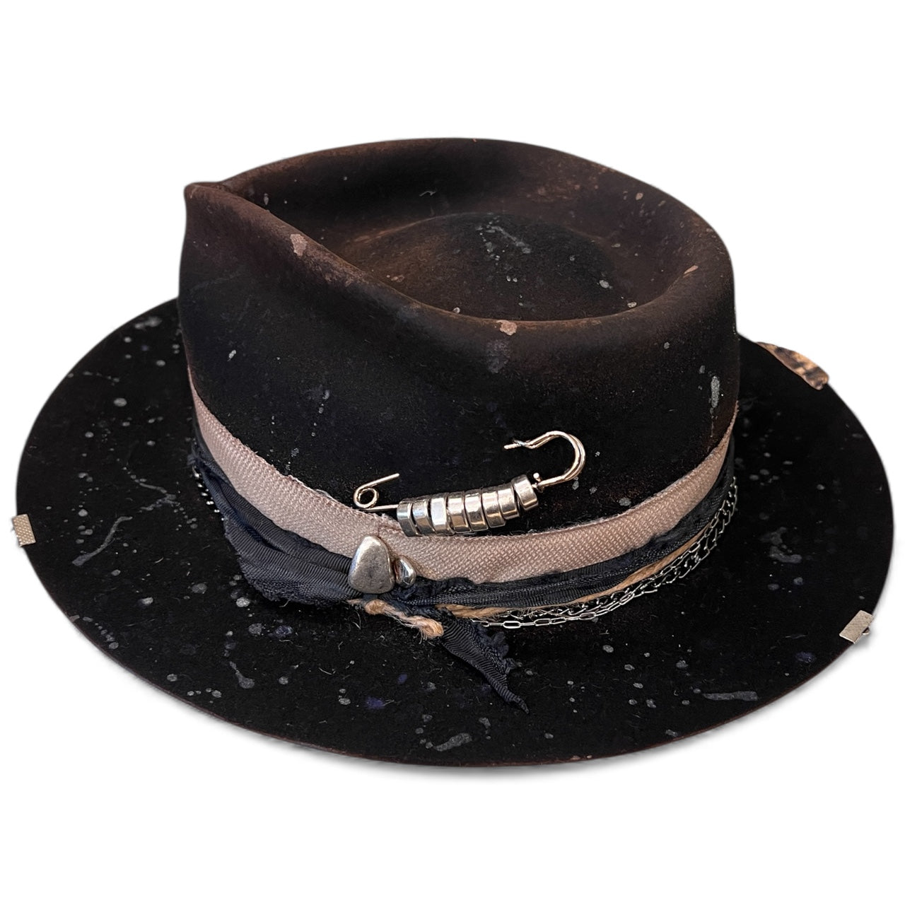 Glitter Ashes - Wool Felt Hat – Hand painted & Twisted Crown