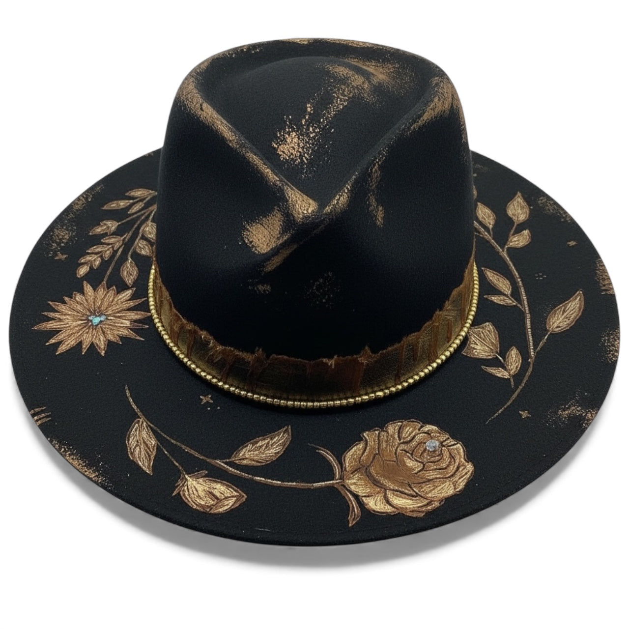 Wild Flowers Don’t Die – Black Wool Felt Hat – Twisted Crown