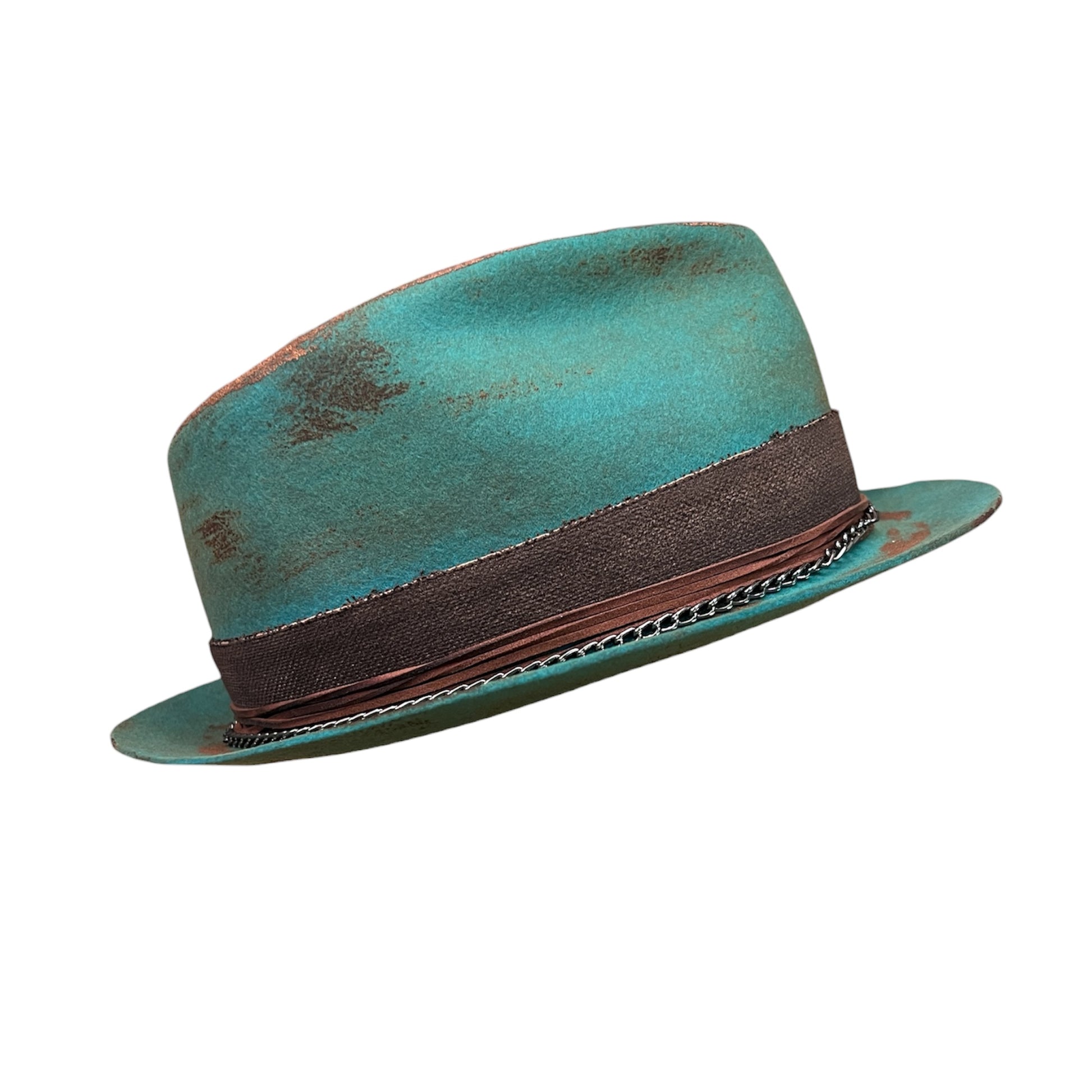 Sierra Azul – Short Brim Wool Felt Fedora Hat –… – wool felt fedora hat, detail view 8 | Pokijomba Hats