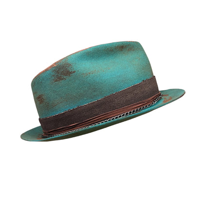 Sierra Azul – Short Brim Wool Felt Fedora Hat –… – wool felt fedora hat, detail view 8 | Pokijomba Hats