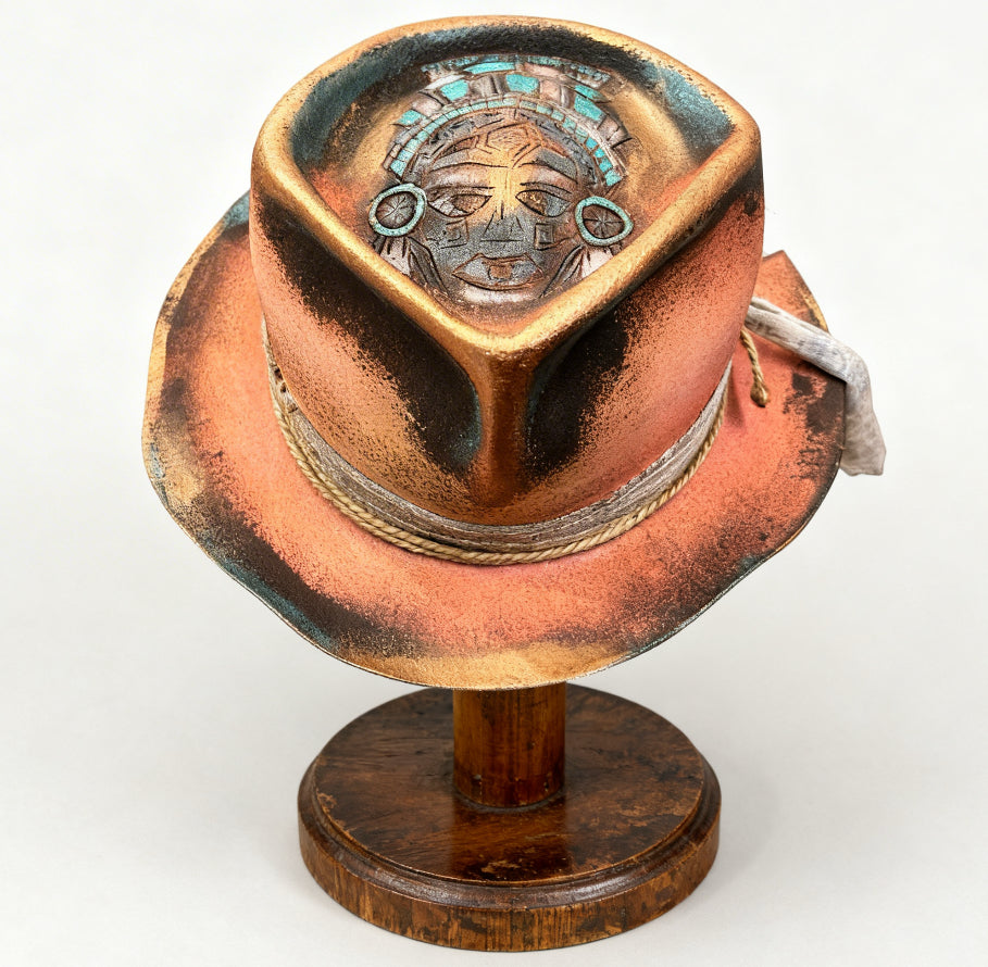 The Sun Lord – Pink Custom Hand-Painted Fedora Hat