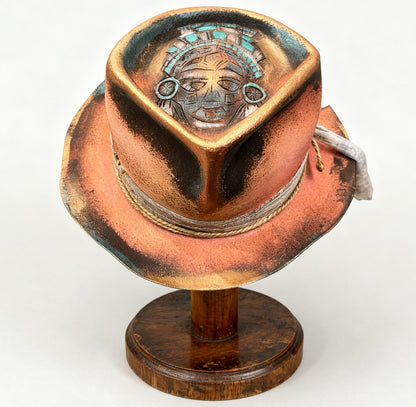 The Sun Lord – Pink Custom Hand-Painted Fedora Hat