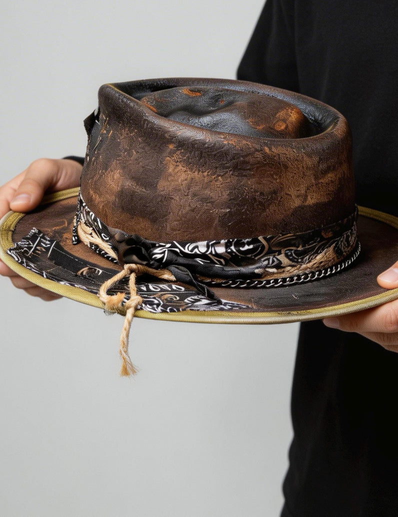 Rare Skull Hat – Edgy Leather Effect Fedora