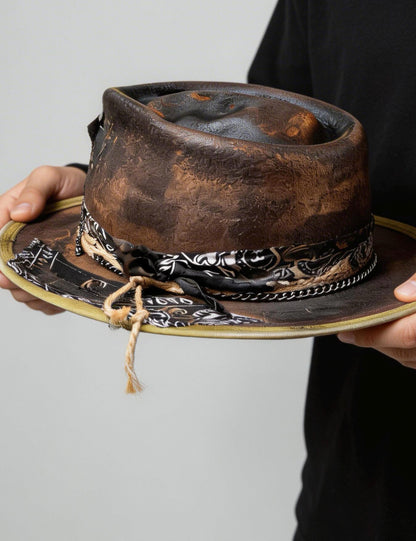 Rare Skull Hat – Edgy Leather Effect Fedora