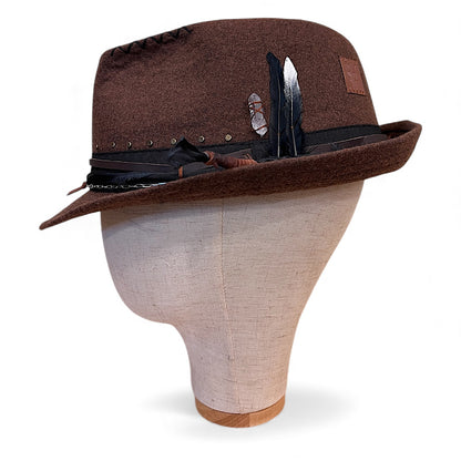 Boho Rock Style Wool Fedora Hat – Short Brim Collection