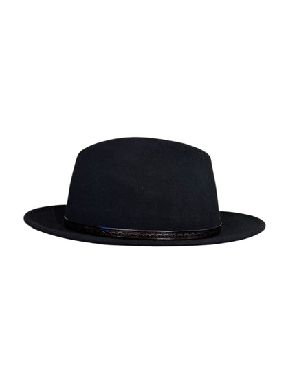 Classic Teardrop Fedora Hat –  Black Indiana Jones Wool Felt Hat – Trekking Waterproof and Flexible