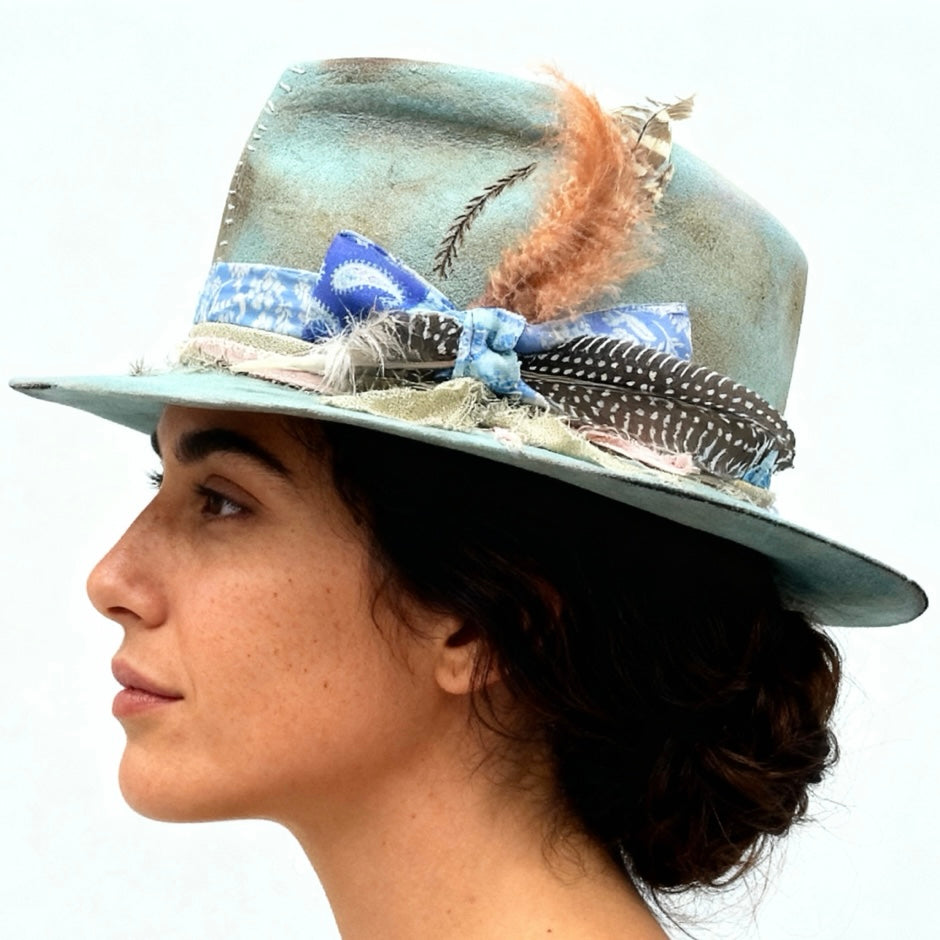 Soho – Distressed Vintage Wool Felt Fedora Hat