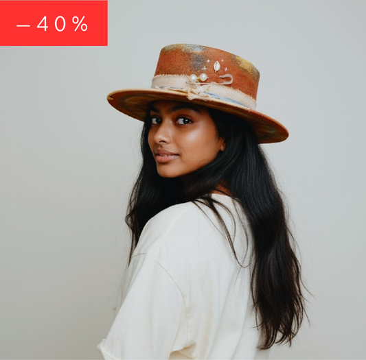In Stock – Warm Sunset – Boho-Chic Wool Felt Hat