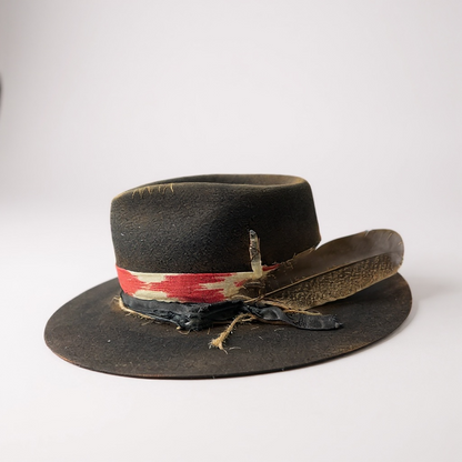 The Arizona – Rock Boho Style – “Llengua Mallorquina” Ribbon – Felt Fedora Hat