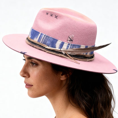Pink Mantra – Wool Felt Fedora Hat | Bohemian Style