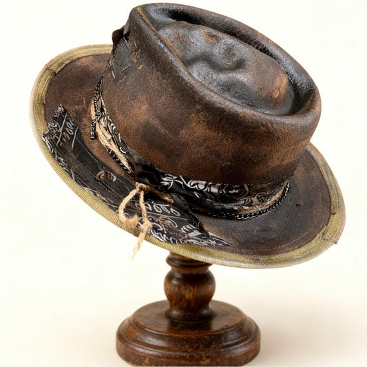Rare Skull Hat – Edgy Leather Effect Fedora
