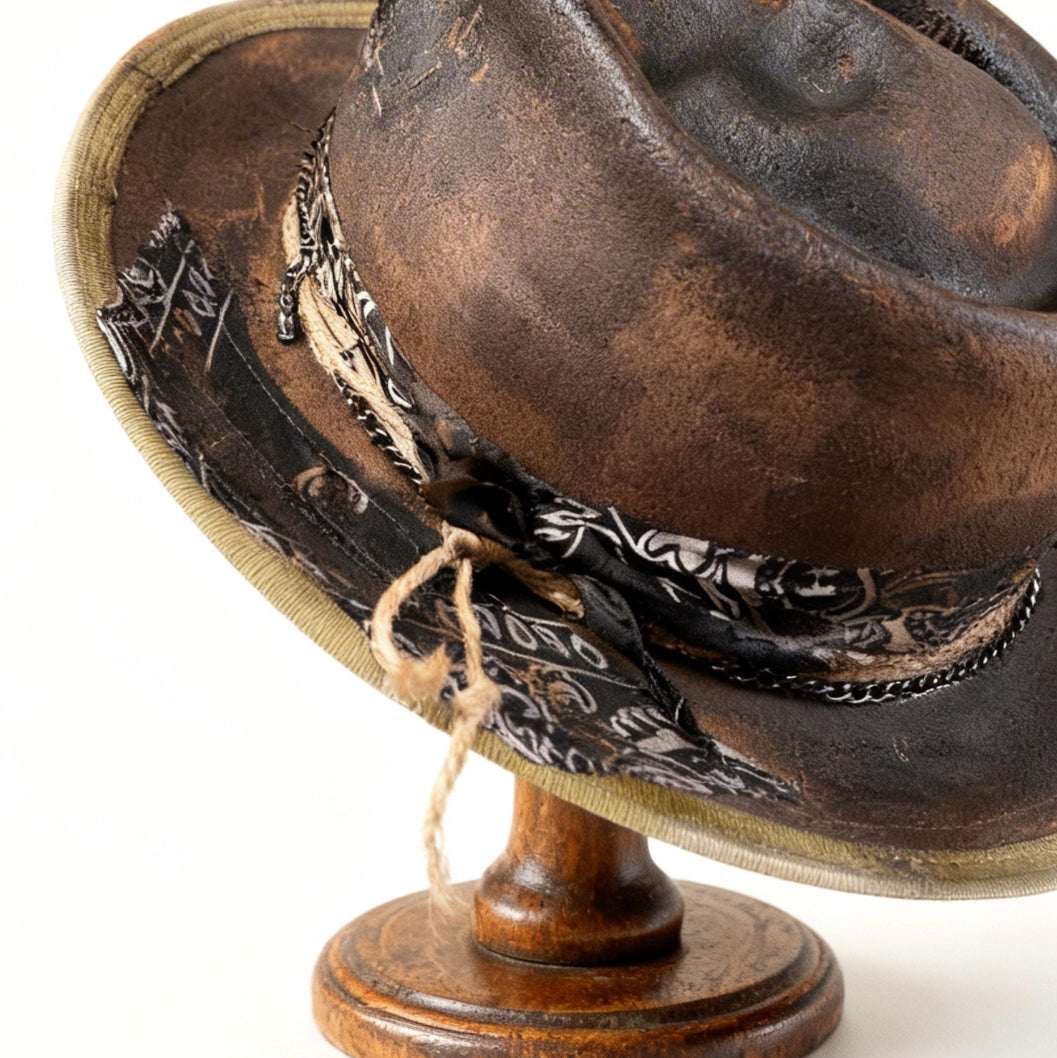 Rare Skull Hat – Edgy Leather Effect Fedora