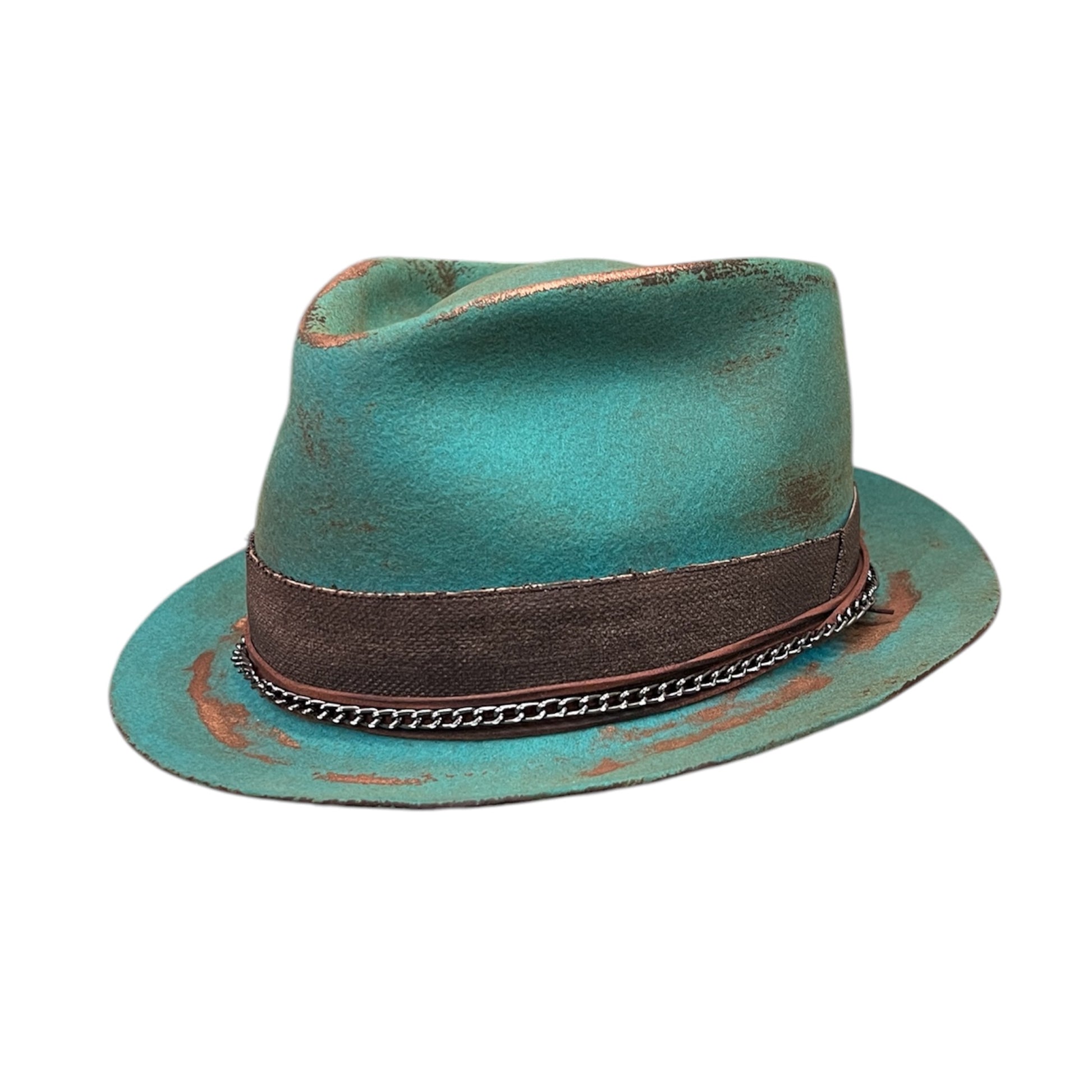 Sierra Azul – Short Brim Wool Felt Fedora Hat –… – wool felt fedora hat, detail view 4 | Pokijomba Hats