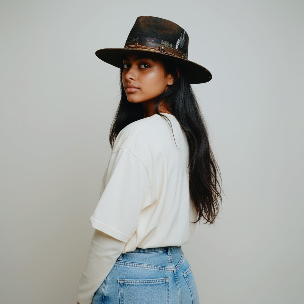 Jacky – Vintage Style Black Felt Hat