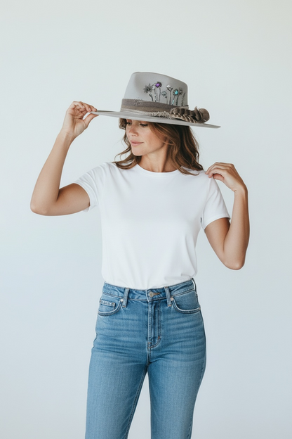 “Flowers of Ophelia” – Boho Wool Felt Hat