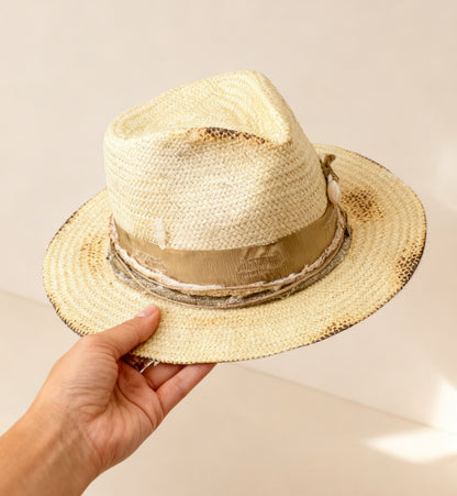 Las Canarias – Beige Straw Fedora Hat | Boho-Chic Elegance