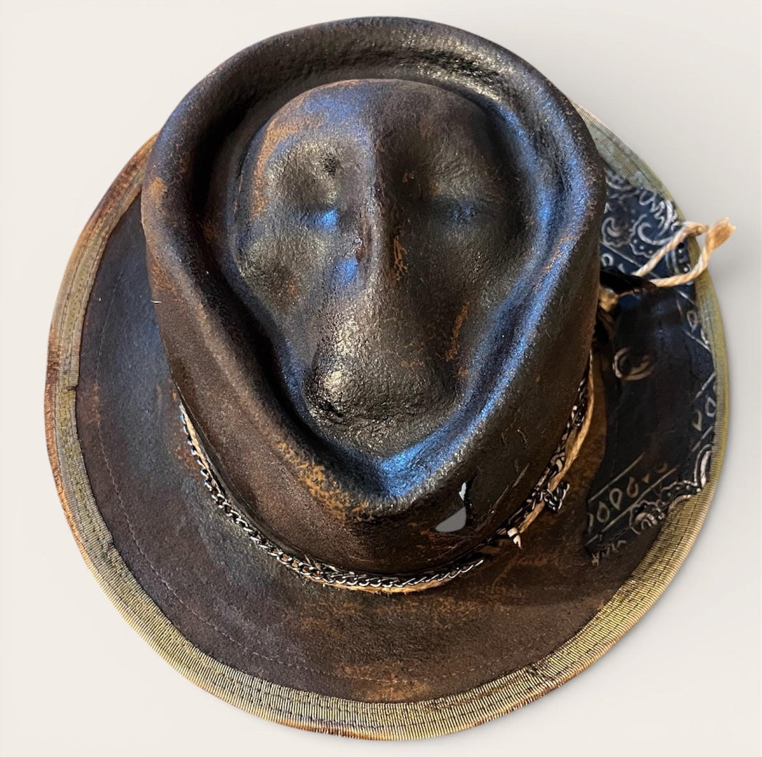 Rare Skull Hat – Edgy Leather Effect Fedora