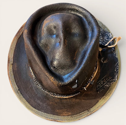 Rare Skull Hat – Edgy Leather Effect Fedora