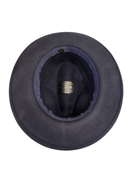 Classic Teardrop Fedora Hat – Foldable, Waterproof & Flexible Indiana Wool Felt Hat in Dark Blue