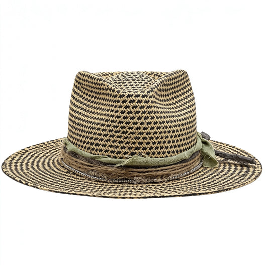 Straw Medium Brim Fedora Hat – Summer Hat – handmade straw fedora hat by artisan Ruby Cantero | Pokijomba Hats