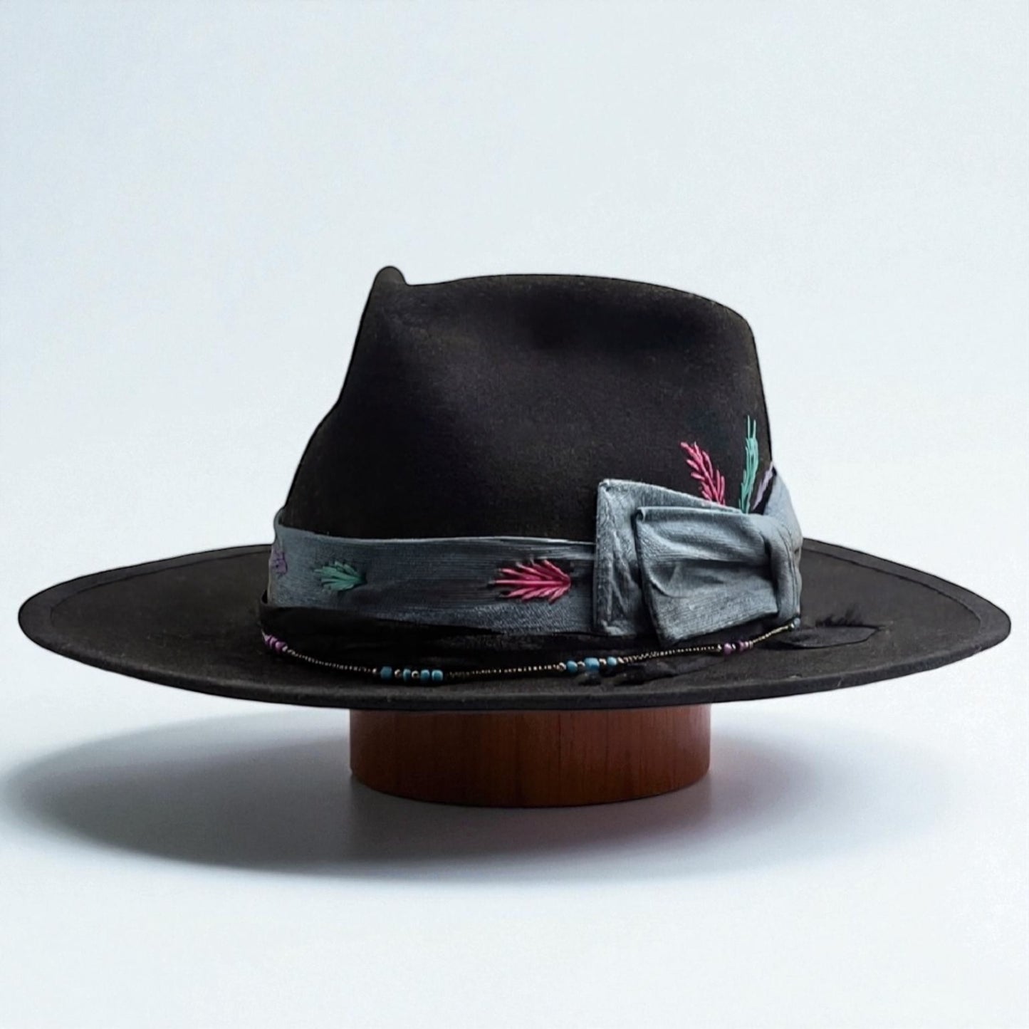 Delirio – Black Wool Felt Fedora Hat