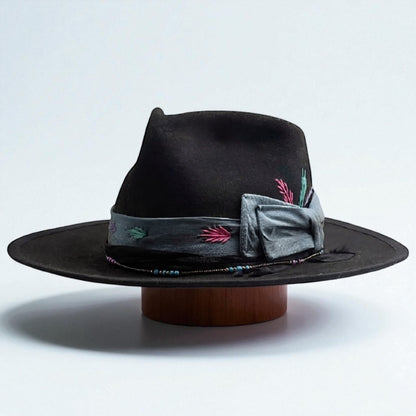 Delirio – Black Wool Felt Fedora Hat