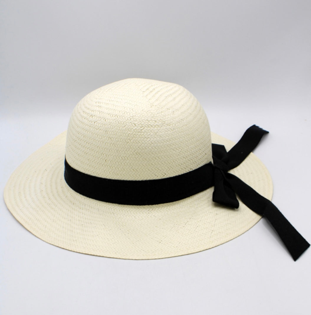 The Saint-Tropez — Wide Brim Cream Straw Hat |… – handcrafted straw hat made in Italy, detail view 10 | Pokijomba Hats