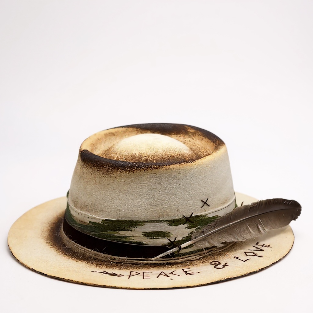 “Peace & Love” Vintage Style Hat