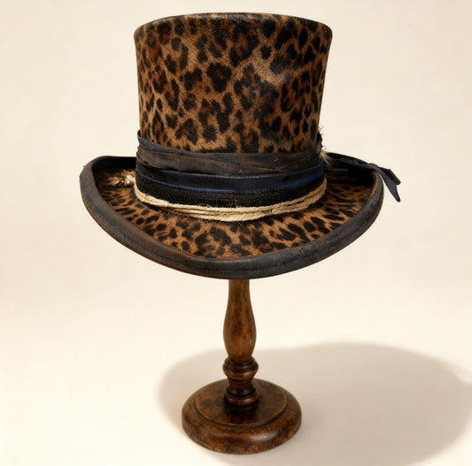 Safari – Leopard Print Wool Felt Top Hat