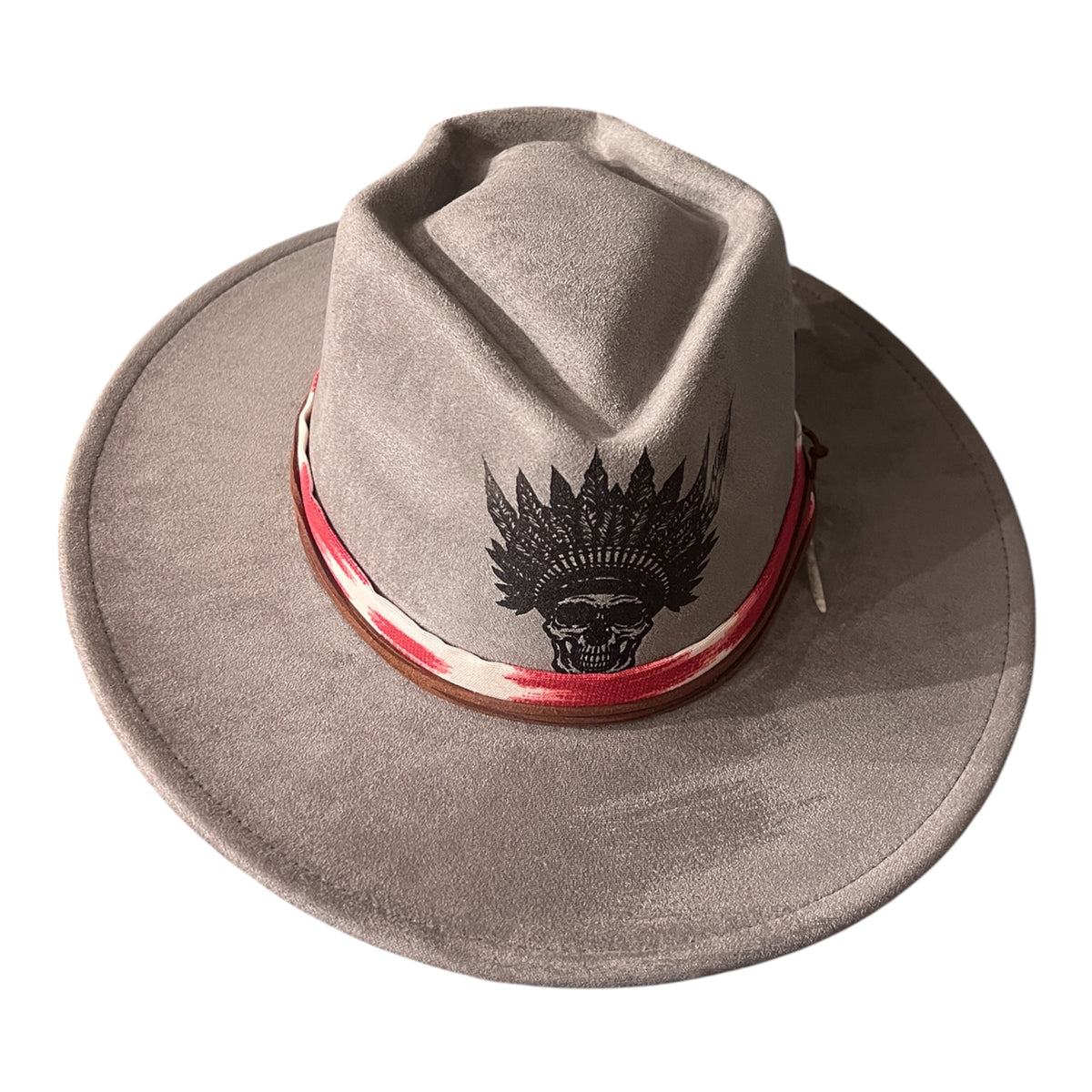 The Sentinel – Wide Brim Suede Fedora Hat in Soft Grey