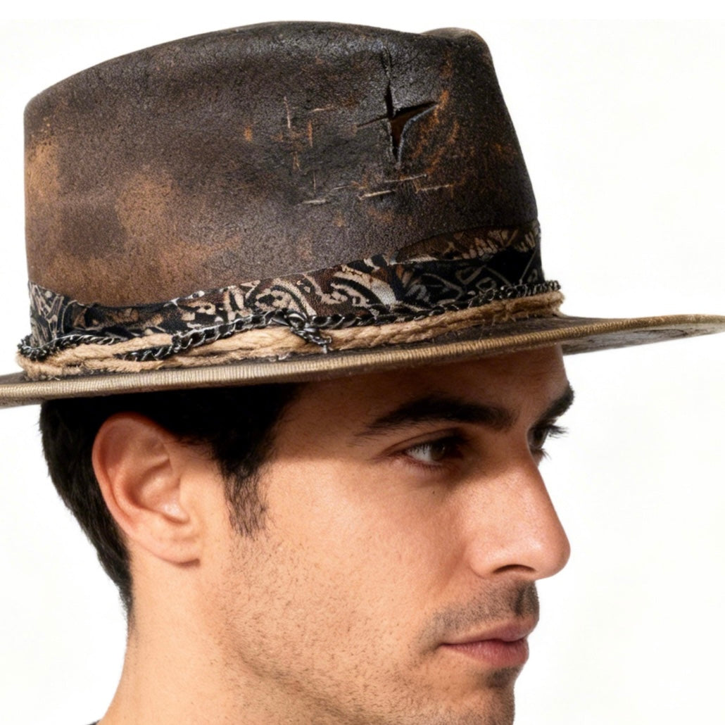 Rare Skull Hat – Edgy Leather Effect Fedora