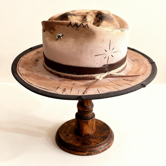 In Stock – Rare Skull Hat – Leather Effect Fedora Wool