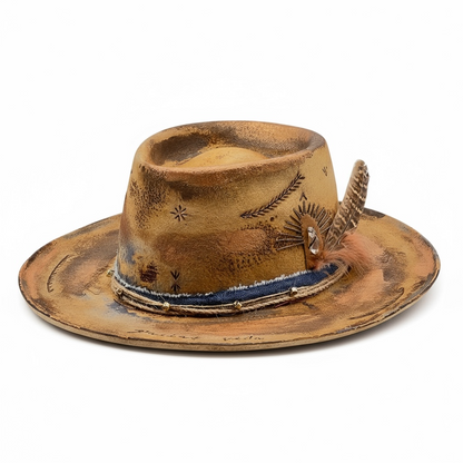 Gracias Vida Bohemian Round Crown Felt Hat – Stylish Handmade Hat