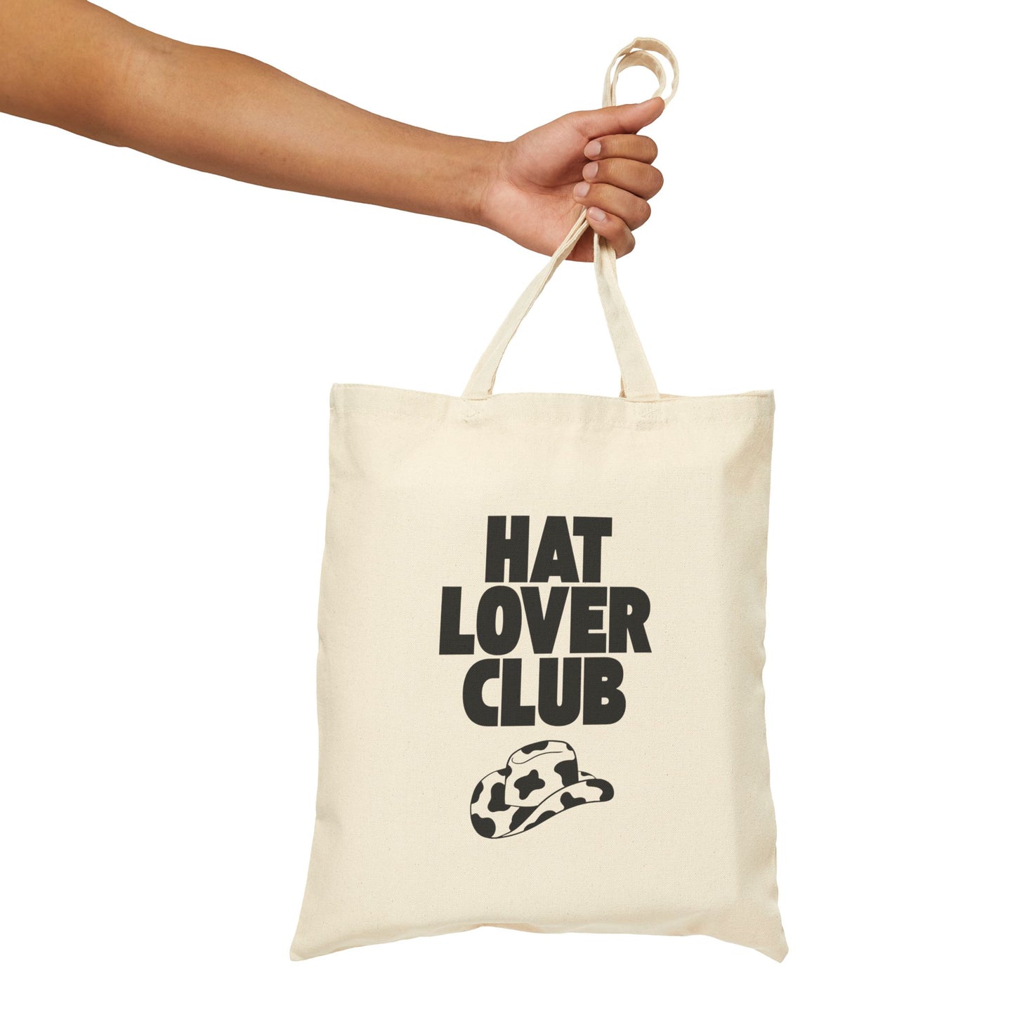 Hat Lover Club Canvas Tote Bag – 'Hat Lover Club' Graphic Cotton Shopper