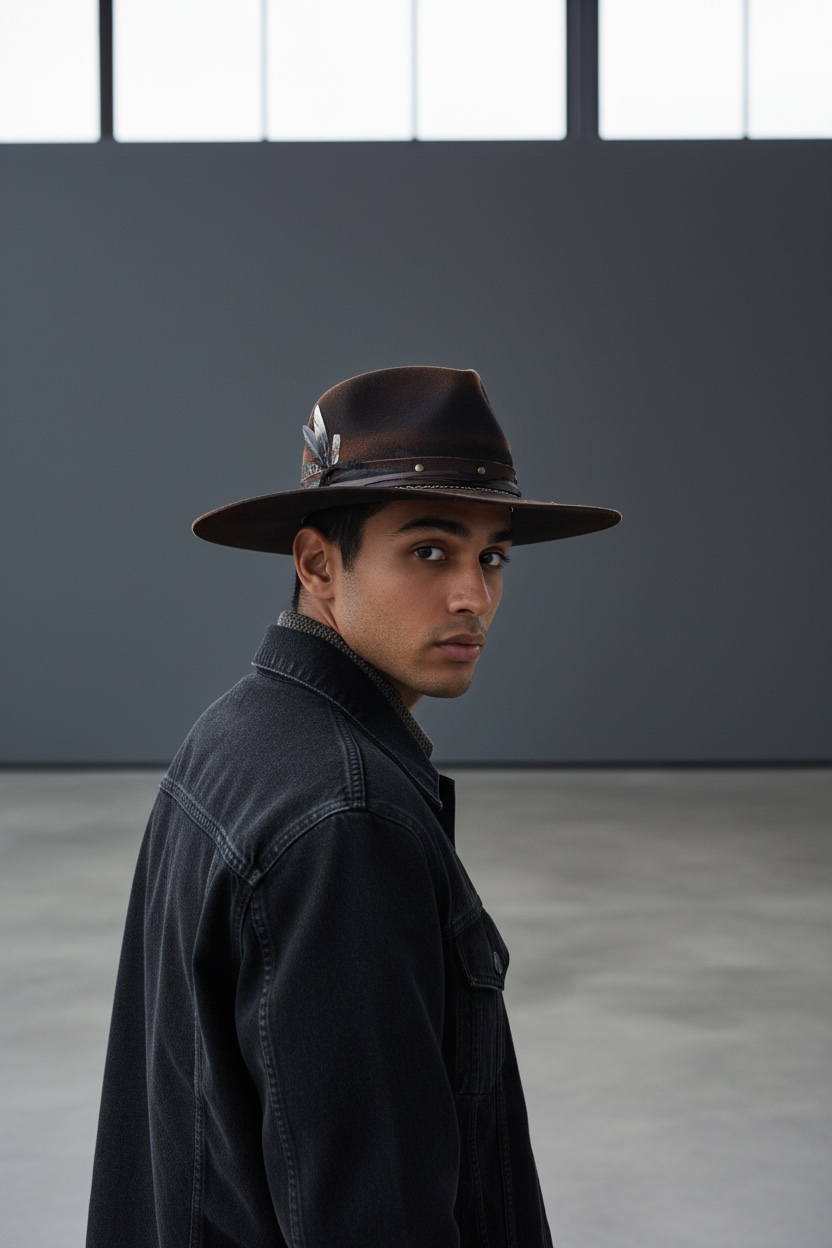 Jacky – Vintage Style Black Felt Hat