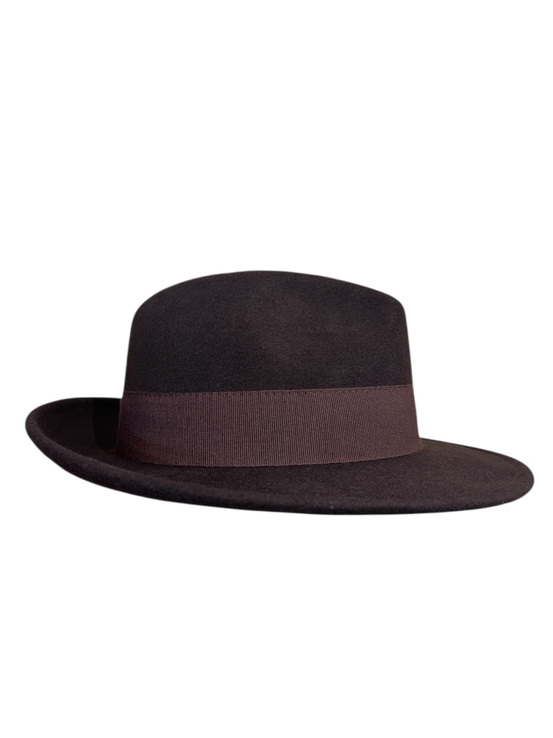 POKIS – Classic Fedora Hat – Foldable, Wool Felt Hat in Brown