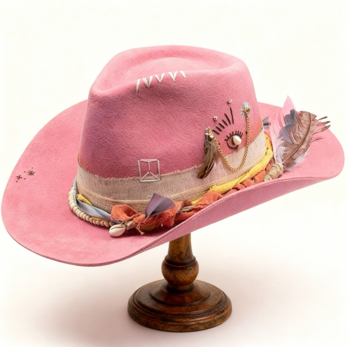 Alive – Pink Felt Cowboy Hat | Western Bohemian Wool Hat for Women & Men