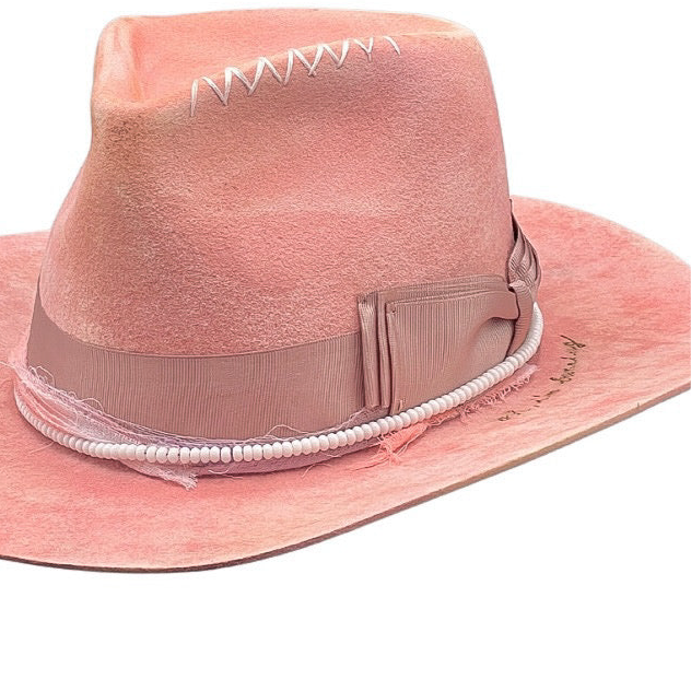 The Cotton Candy – Romantic Western Felt Hat – Handmade Boho Cowboy Hat