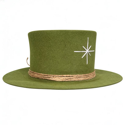 Tulum – Wool Felt Top Hat in Green