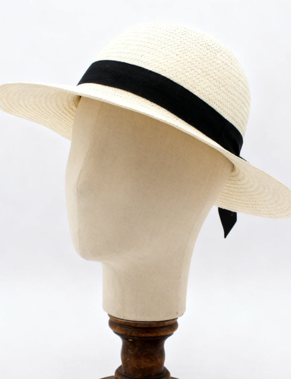 The Saint-Tropez — Wide Brim Cream Straw Hat |… – handcrafted straw hat made in Italy, detail view 7 | Pokijomba Hats
