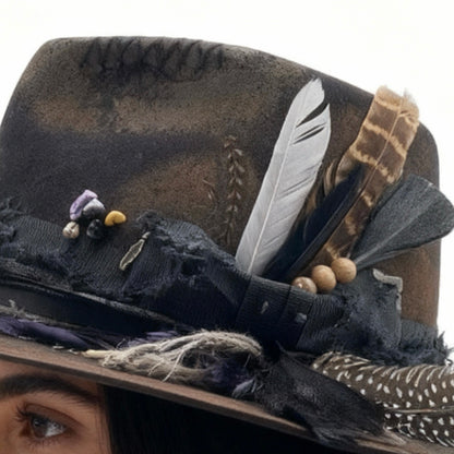 The Artisan Vintage Felt Hat – Handmade Distressed Rare Style Hat