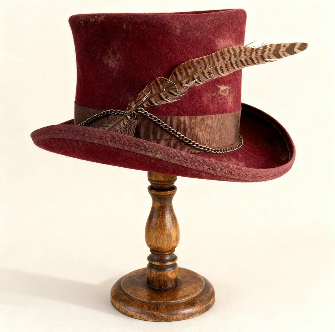 Percy – Edgy Distressed Wool Felt Top Hat