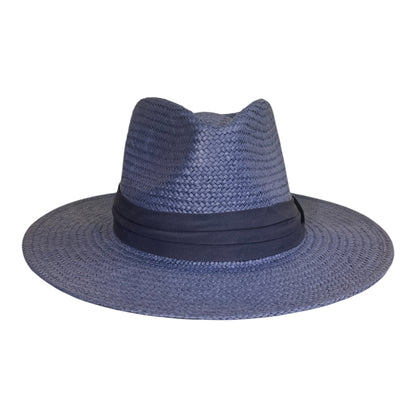 POKIS — Navy Wide Brim Summer Straw Hat