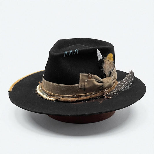 Gratitude – Black Wool Felt Fedora Hat