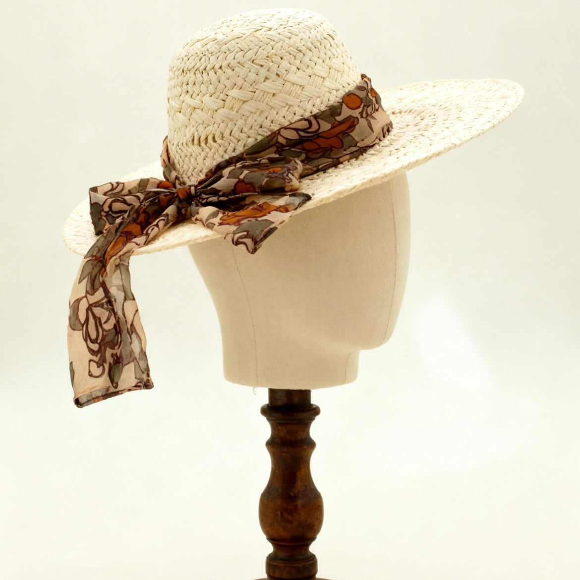The Capri — Wide Brim Floppy Straw Hat | Floral… – handcrafted straw hat made in Italy, detail view 7 | Pokijomba Hats
