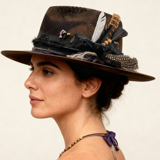 The Artisan Vintage Felt Hat – Handmade Distressed Rare Style Hat