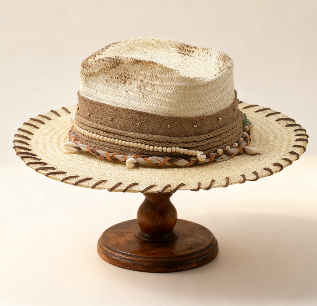 Anastasia – Straw Wide Brim Fedora Hat